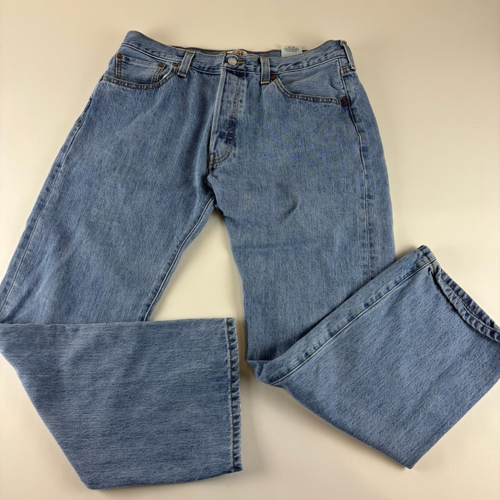 Levis‎ 501 Jeans Mens 36x30 Blue Denim Straight Leg Button Classic Button Fly